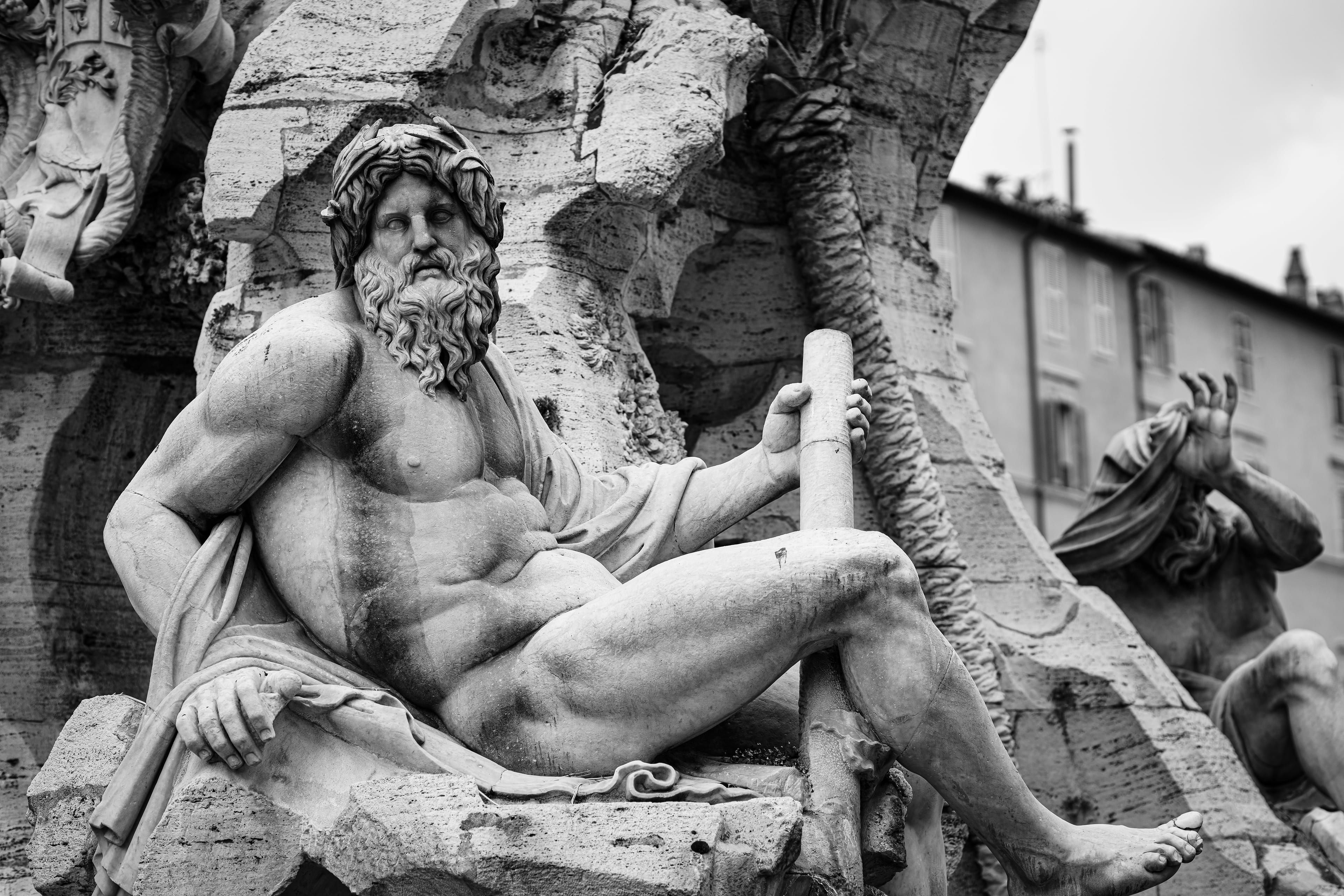 Classical Stone Figure in Monochrome